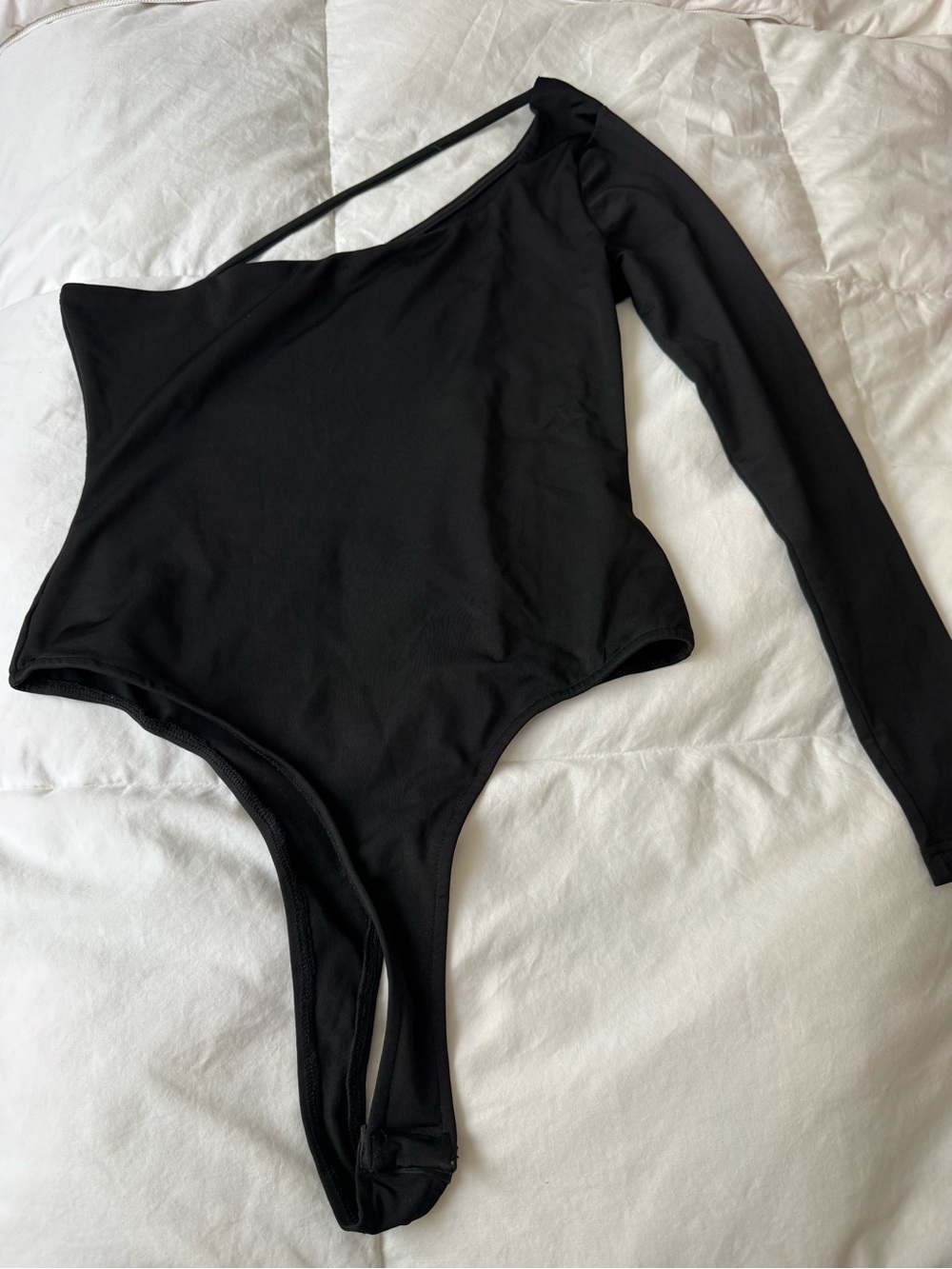 Black One-shoulder Bodysuit